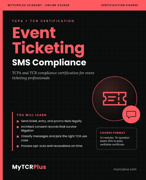 Event Ticketing SMS Compliance